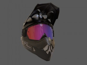 motocross helmet n goggle 3D Model