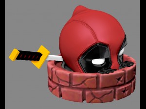 deadpool peeking 3D Print Model