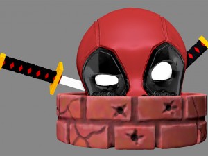 deadpool peeking 3D Print Model
