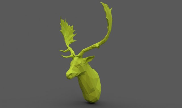 deer male head 3D 프린트 모델 .c4d .max .obj .3ds .fbx .stl .blend 