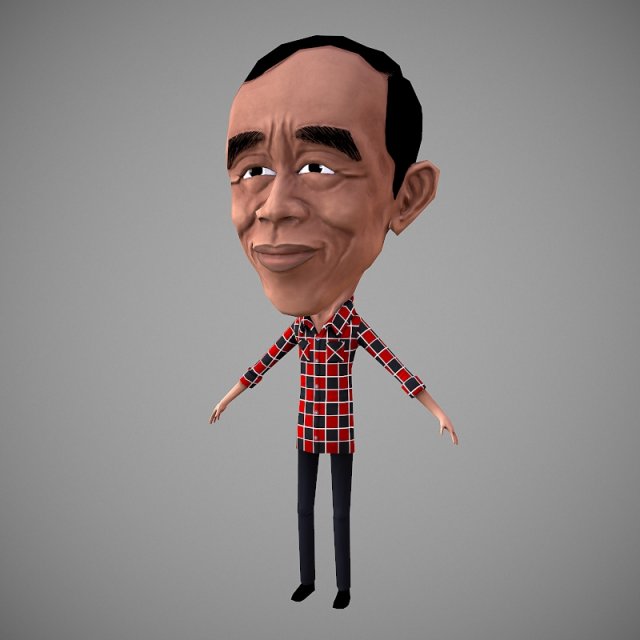 jokowi 3d 3D Model .c4d .max .obj .3ds .fbx .stl .blend 