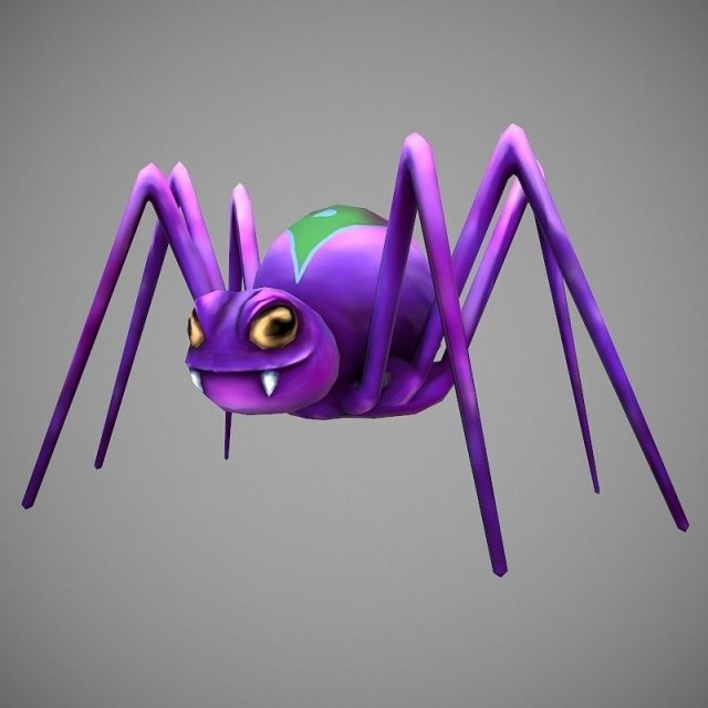 spider cartoon 3D Model .c4d .max .obj .3ds .fbx .stl .blend 