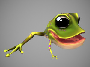 frog cartoon 3D-Modell