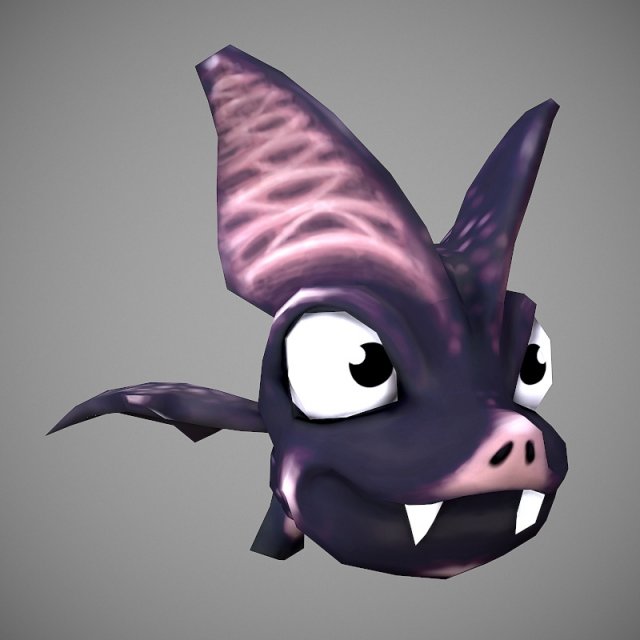microbat cartoon 3D 모델 .c4d .max .obj .3ds .fbx .stl .blend 