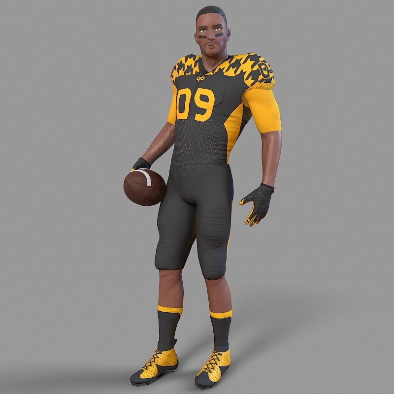 American Football Uniform 3D Model