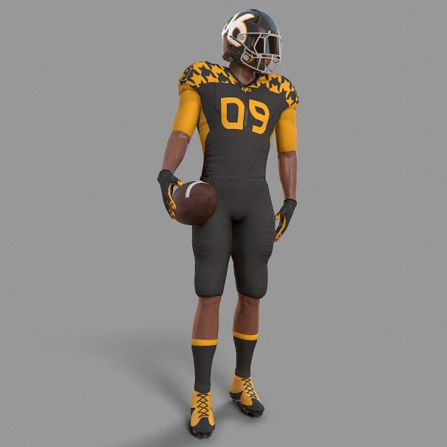 Hockender American-Football-Spieler in weißer Uniform 3D-Modell $169 - .3ds  .blend .c4d .fbx .max .ma .lxo .obj - Free3D