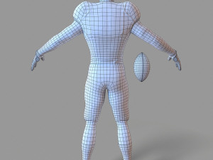 american football player 3D Model