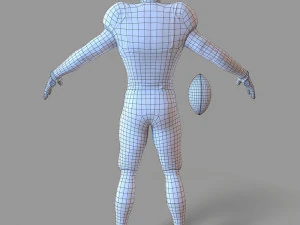 american football player 3D Model