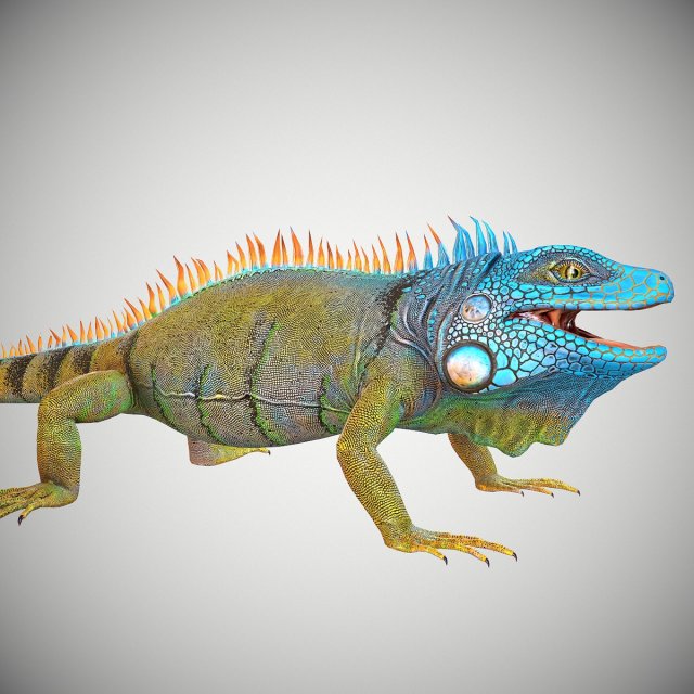 american iguana 3Dモデル .c4d .max .obj .3ds .fbx .stl .blend 