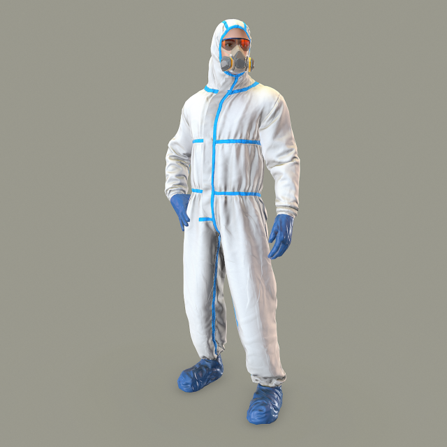 hazmat suit rigged 3D Model .c4d .max .obj .3ds .fbx .stl .blend 
