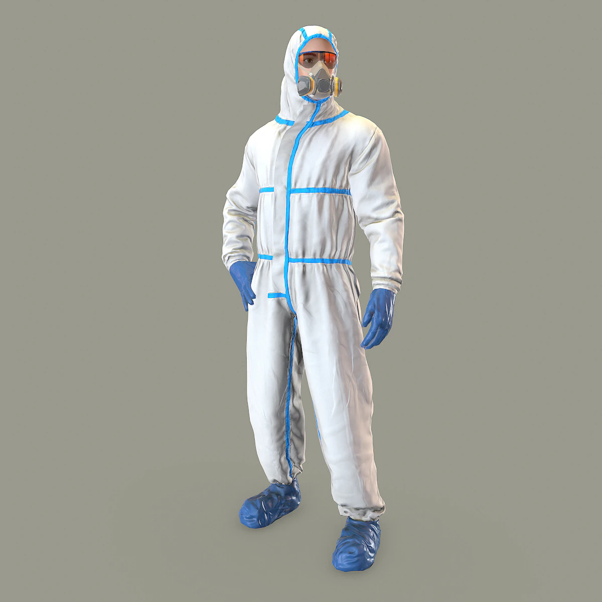 hazmat suit rigged 3D Model .c4d .max .obj .3ds .fbx .stl .blend