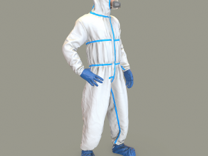 hazmat suit rigged 3D Model
