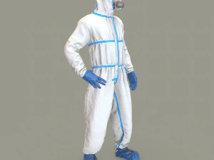 hazmat suit rigged 3D Model