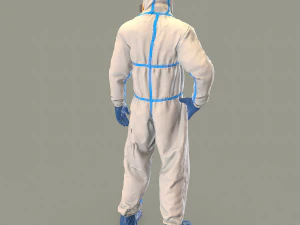 hazmat suit rigged 3D Model