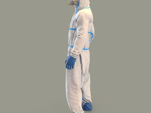 hazmat suit rigged 3D Model