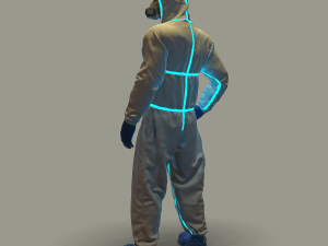 hazmat suit rigged 3D Model