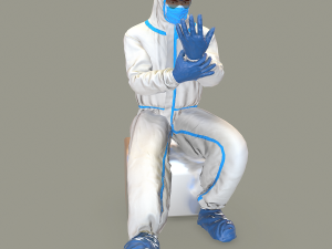 hazmat suit rigged 3D Model