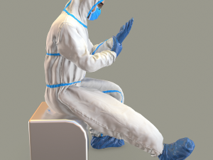 hazmat suit rigged 3D Model