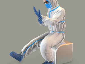hazmat suit rigged 3D Model