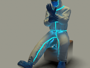 hazmat suit rigged 3D Model