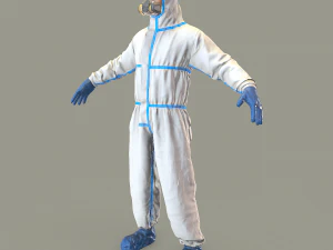 hazmat suit rigged 3D Model