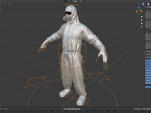 hazmat suit rigged 3D Model