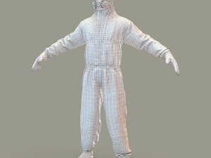 hazmat suit rigged 3D Model