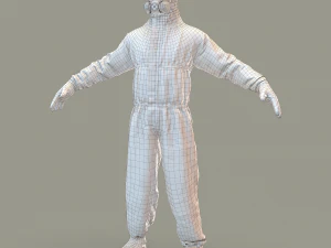 hazmat suit rigged 3D Model