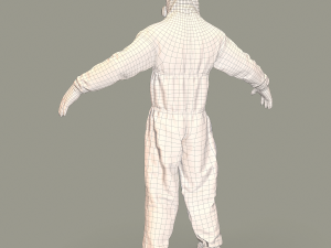 hazmat suit rigged 3D Model