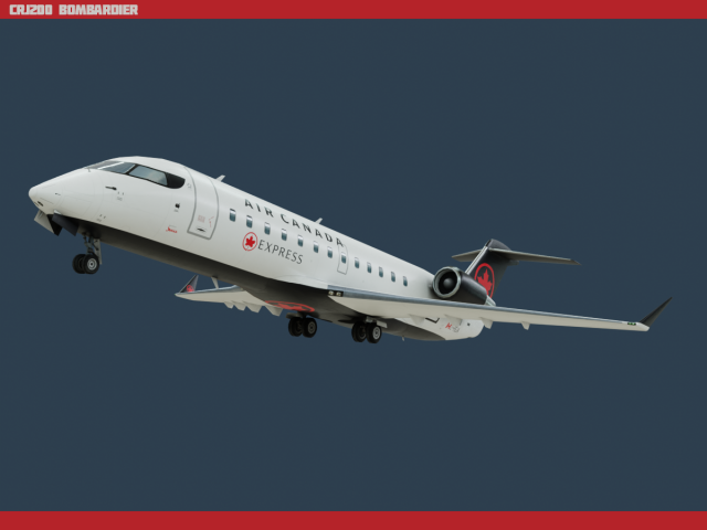 crj200 air canada 3D Model .c4d .max .obj .3ds .fbx .stl .blend 