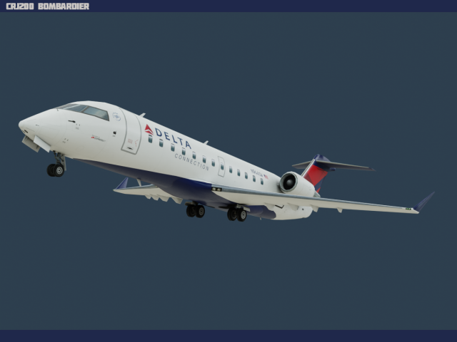 crj200 delta 3D Model .c4d .max .obj .3ds .fbx .stl .blend 