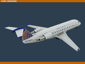 crj200 united Modelo 3D