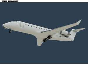 crj200 white Modelo 3D