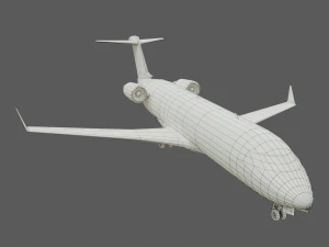 crj200 white 3D Model