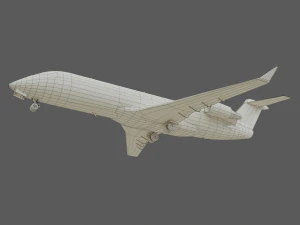 crj200 white 3D Model