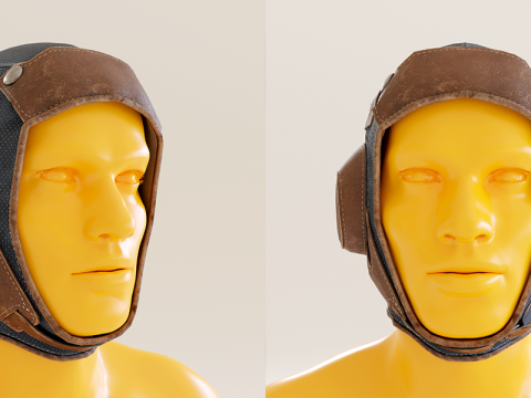 Classic Aviator Hat Low Model 3D