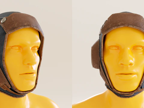 クラシック アビエイター ハット ロー 3Dモデル