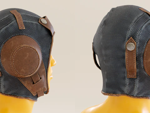 Classic Aviator Hat Low 3D Model