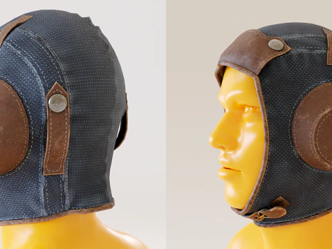 Classic Aviator Hat Low 3D Model