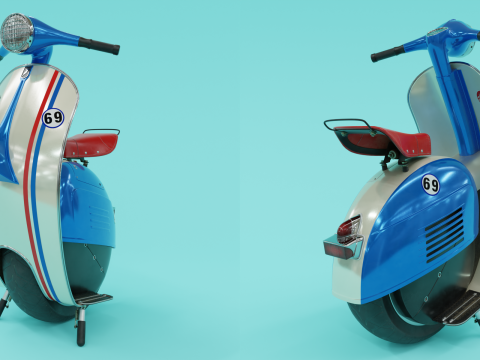 Classic Unicycle 3D Model