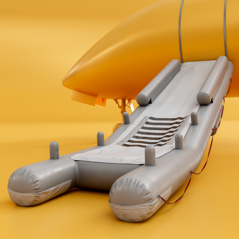 Aircraft Evacuation Slides 3D Model .c4d .max .obj .3ds .fbx .stl .blend 