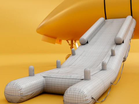 Aircraft Evacuation Slides 3D Model