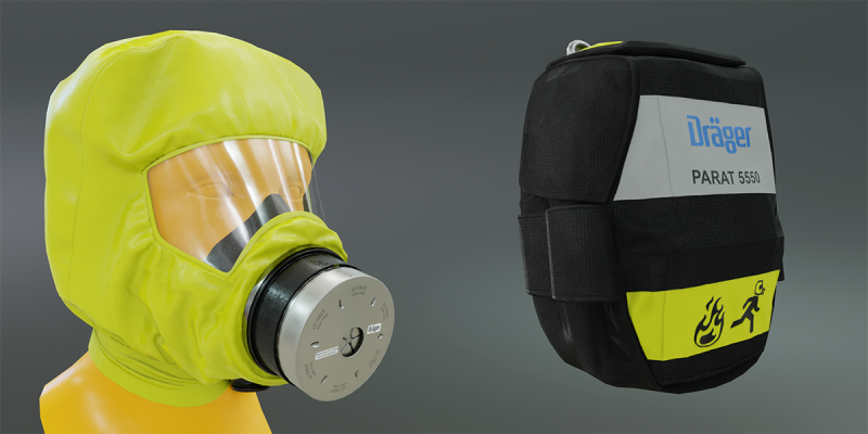 Fire Escape Hood 3D Модель .c4d .max .obj .3ds .fbx .stl .blend