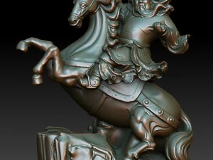 skan HD posąg Buddy Guan Gong 11 - gotowy wydruk Model do druku 3D