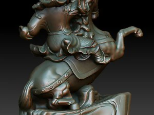 hd scan buddha guan gong 11 statue - ready print 3D Print Model