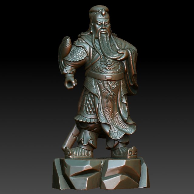hd scan buddha guan gong 13 statue - ready print 3D 프린트 모델 .c4d .max .obj .3ds .fbx .stl .blend 