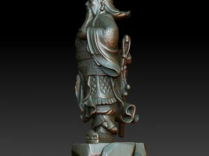 hd scan buddha guan gong 13 statue - ready print 3D Print Model