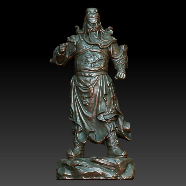 hd scan guan gong 20 statue - ready print 3Dプリントモデル .c4d .max .obj .3ds .fbx .stl .blend 