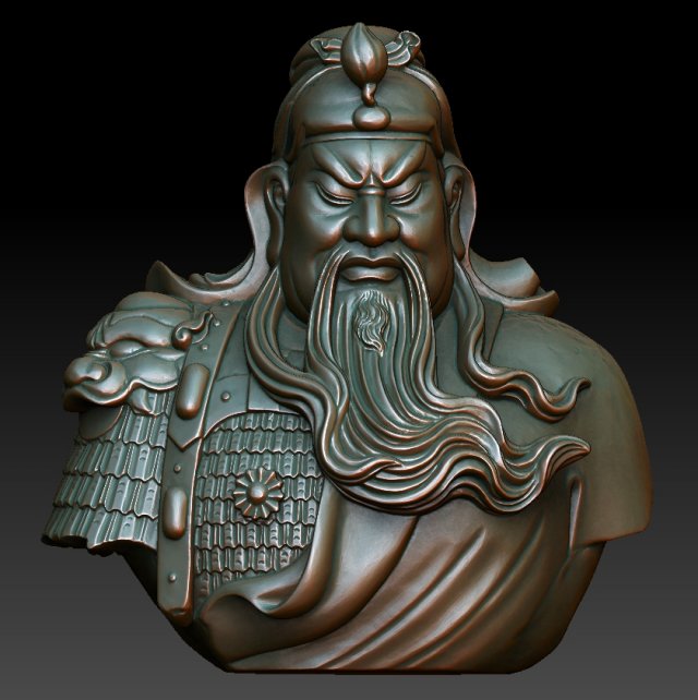hd scan guan gong 21 statue - ready print 3D 프린트 모델 .c4d .max .obj .3ds .fbx .stl .blend 