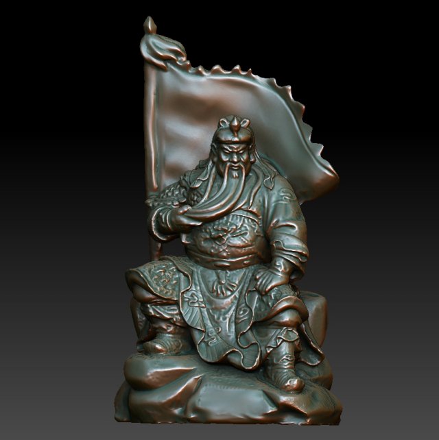 hd scan guan gong 25 statue - ready print Modèles 3D en vedette .c4d .max .obj .3ds .fbx .stl .blend 